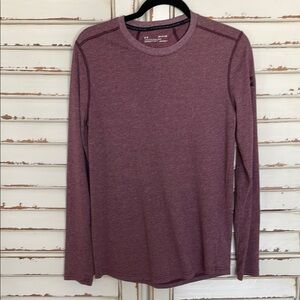 Men's Small Maroon Fitted Long Sleeve Shirt